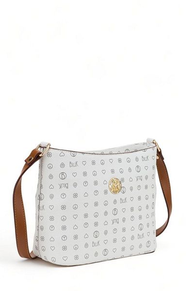 Bilik Deri Geantă de damă Monogram alb-brun Nv 1008-mn