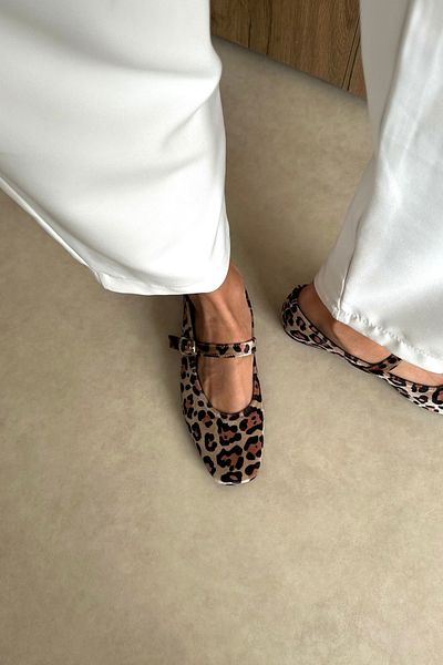 Mupa Shoes Balerini de damă cu model leopard - Catifea
