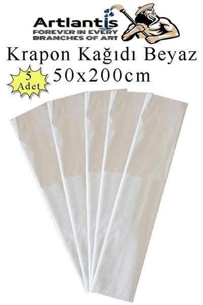 Artlantis Krapon Kağıdı 50x200 cm 5 Adet Renkli Grapon Kağıdı Okul Sınıf Etkinlik Kreş Okul Öncesi Kırapon Gra