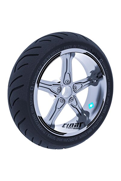 Çınar Extreme Double Stripe Tasarımlı Jet Siyah Jant Şeridi Sticker Çınar Ext...