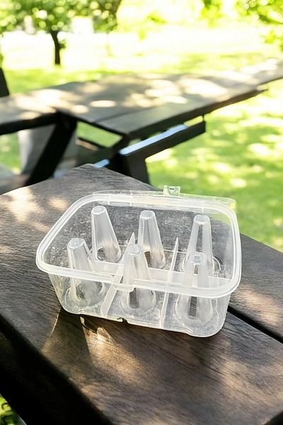 tafce Tea Cup Carrying Apparatus 6 Compartments Storage Container Cup Organizer Dish Rack