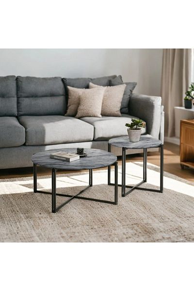 micasa طاولة قهوة دائرية متينة بتصميم عصري CHRISTIANO_C_RD918