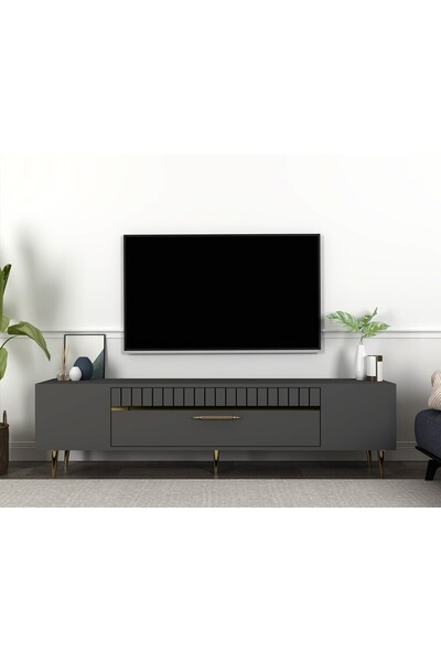 DEMONTE DECOR DEKOLP1DD TV SEHPASI ANTRASİT-ALTIN