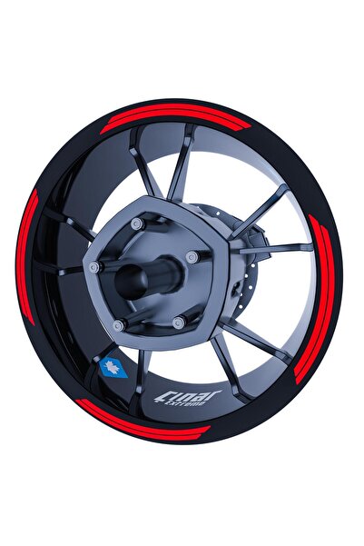 Çınar Extreme Reflektif Kırmızı Double Stripe Jant Şeridi Sticker Çınar Extre...