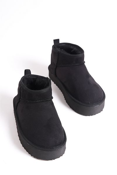 Moda Değirmeni Чорні замшеві жіночі короткі чоботи Wendy BG11791160002