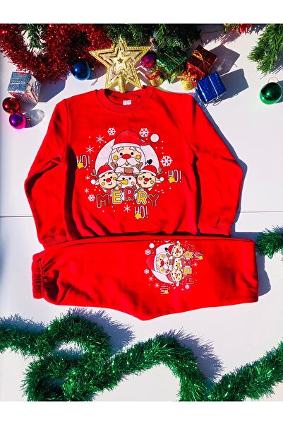 MUSCO Children's Christmas Suit 3D Printed Red Unisex Christmas Christmas Suit