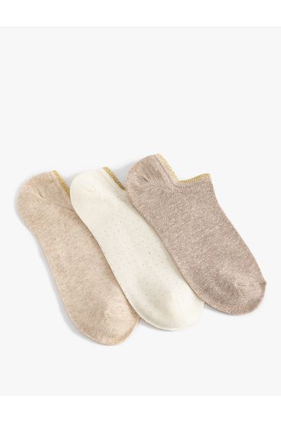 Koton Colorful Stripe Patterned 3-Piece Booties Socks Set