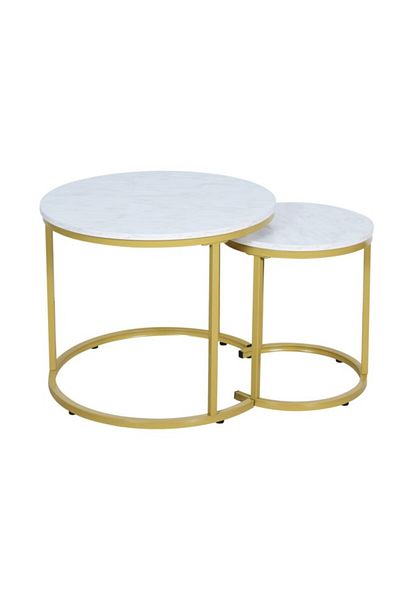 micasa Elegant Design Melamine Round Coffee Table Set CJ-655B WH