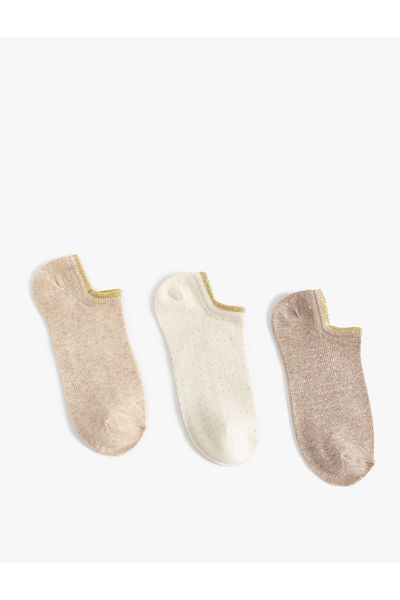 Koton Colorful Stripe Patterned 3-Piece Booties Socks Set