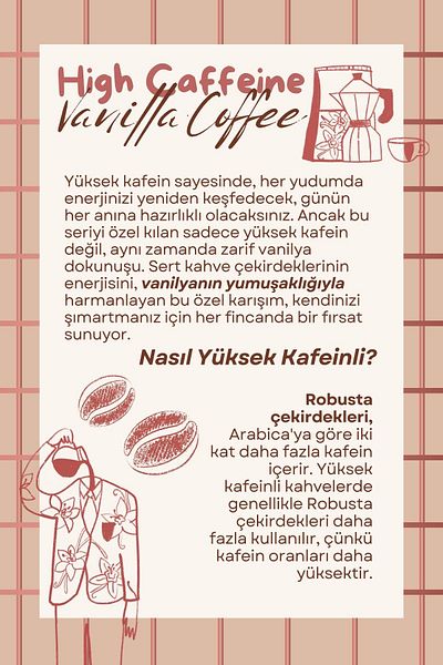 Mim and More High Caffeine Vanilla Flavored Coffee - 200 g Filter Coffee
