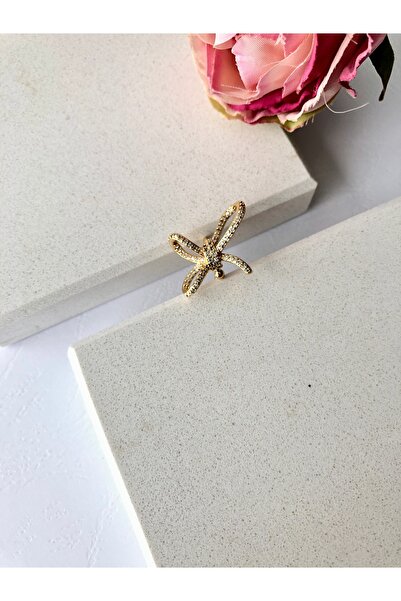 Fiyonk Zirkon Taş Gold Kıkırdak Küpe DRN10032