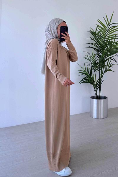 Ka Hijab Mercerized Hijab Φόρεμα - Γαλακτοκαφέ