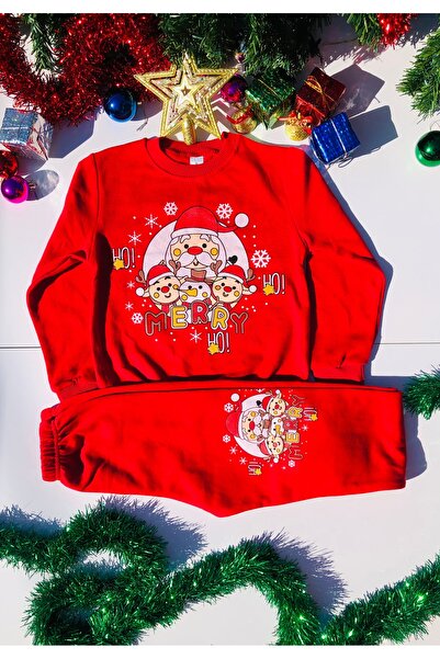 MUSCO Children's Christmas Suit 3D Printed Red Unisex Christmas Christmas Suit