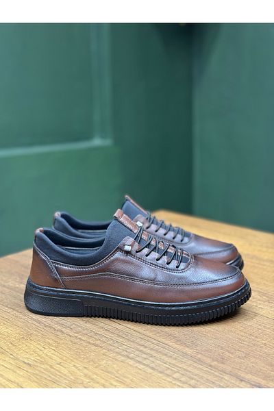 nuaA Men's Outer Genuine Leather Ultra Comfortable Full Orthopedic Stitched Casual Shoes