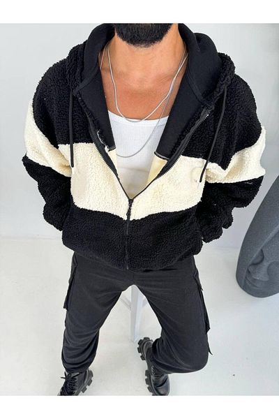 Combineman35 Men's Oversize Hooded Plush Jacket
