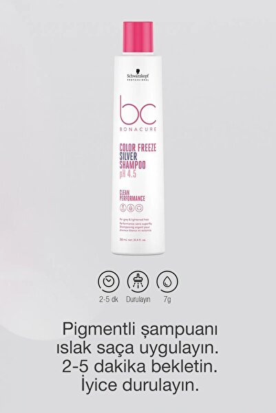 Bonacure Silver Color Freeze Shampoo - 250ml Helping Neutralize Unwanted Warm Bottom Shades