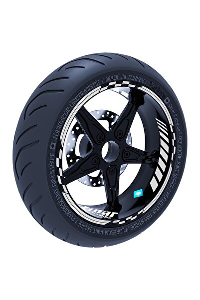 Çınar Extreme Reflektif Beyaz (Gri) Moto GP İç Dış Jant Şeridi Takım Sticker ...