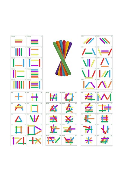 Renkli Çubuklar Etkinlik Seti- Montessori Etkinlik (Okul Öncesi-Anaokulu Etkinlik Seti)