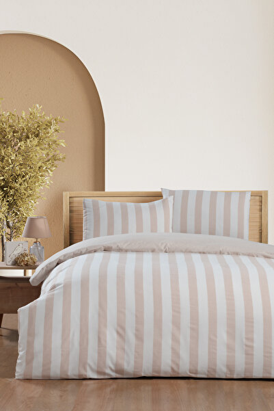 DONATEV Set cuvertură dublă elastică de culoare maro lapte - 200x220 cm