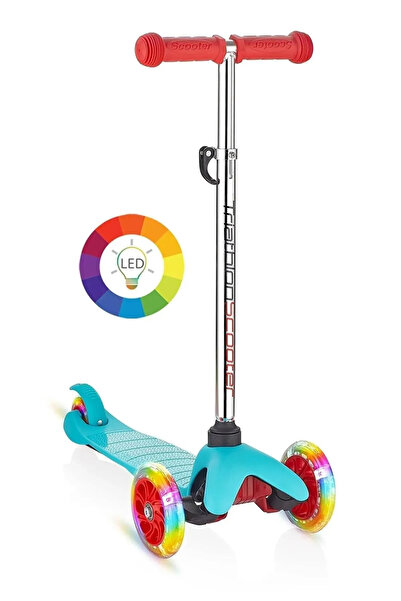 Triathlon T-212 Scooter / Katlanabilir Ayarlanabilir 4 Kademeli (55-60-65-70 CM)/ 7 Renk Led Işıklı 2 Tekerlek