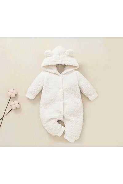 BABYSİ KİDS CLUB Hooded Baby & Kids Plush Welsoft Jumpsuit (Outer and Inner Double Sided Welsoft Plush Wool)