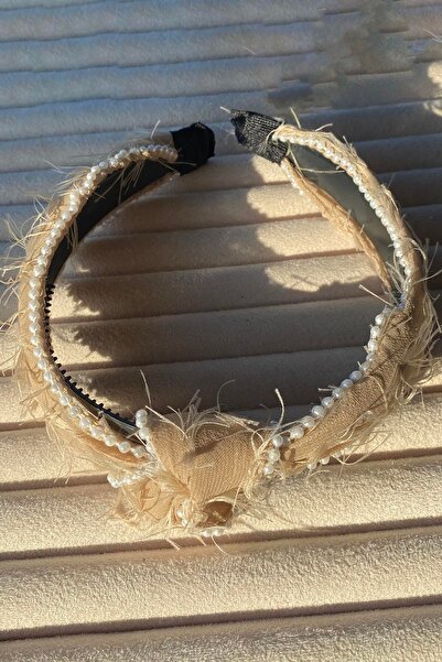 TAKIŞTIR Beige Color Pearl Detailed Crown