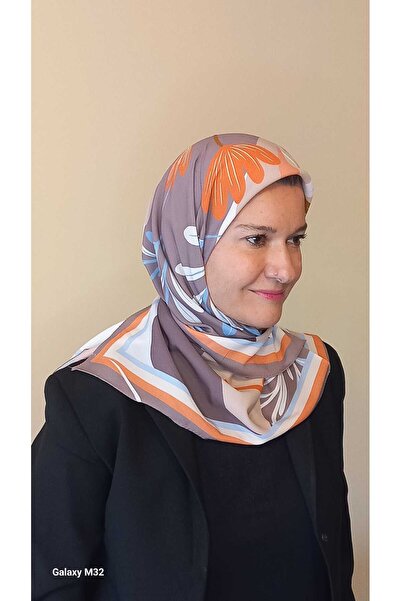 İskeçe Exclusive Φουλάρι με αφηρημένο σχέδιο σε τόνους καφέ σε ειδικό κουτί