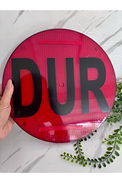 otosüslen Dur levhası -  (30 x 30) ışıklı dur ikaz lambası - servis aracı dur...