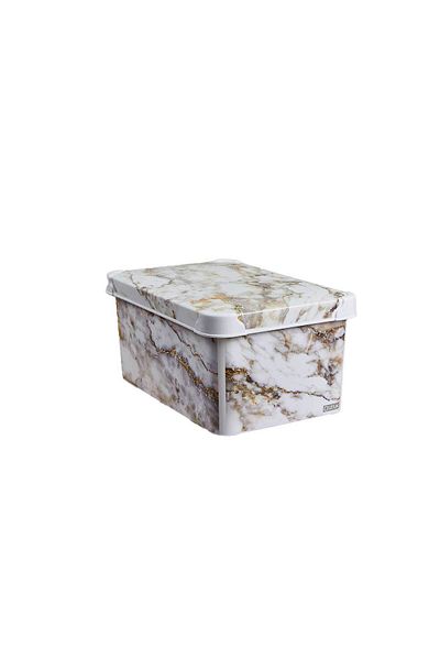 QUTU Διακοσμητικό κουτί αποθήκευσης Style Box Marble Pattern 10 L
