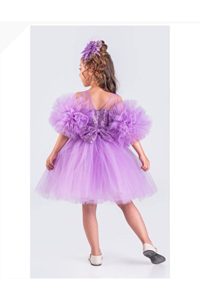 zeyamoda kids Balon Kol Pullu Kız Çocuk Elbise