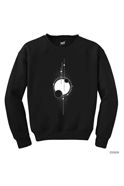 WAKHA سويت شيرت أسود للنظام الشمسي