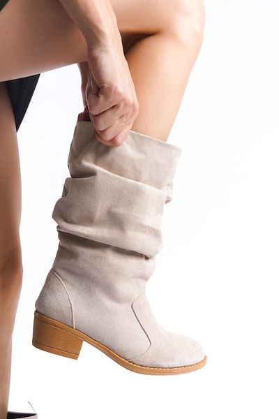 Moda Değirmeni Semišové dámské boty Bg1016-117-0001