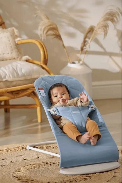 BabyBjörn BabyBjorn Bouncer Bliss BabyBjorn Bouncer Bliss Woven, Petal Quilt - Blue , Petal Quilt - Blue