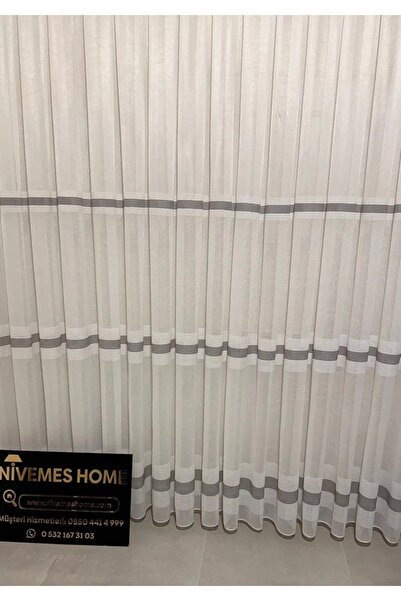 NİVEMESHOME Nivemeshome Linen Maya - 1/3 στενή πλισέ κουρτίνα από τούλι Apm W...