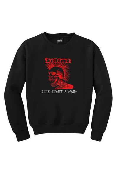 WAKHA The Exploited Let's Start a War Black Sweatshirt