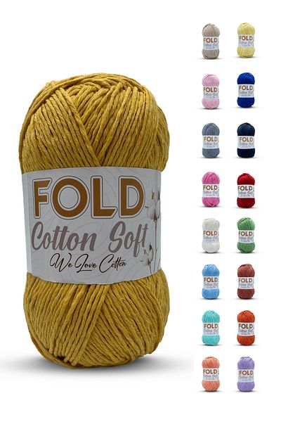 FOLD Yarn Cotton Soft - Mustard Cotton Yarn 100 Grams