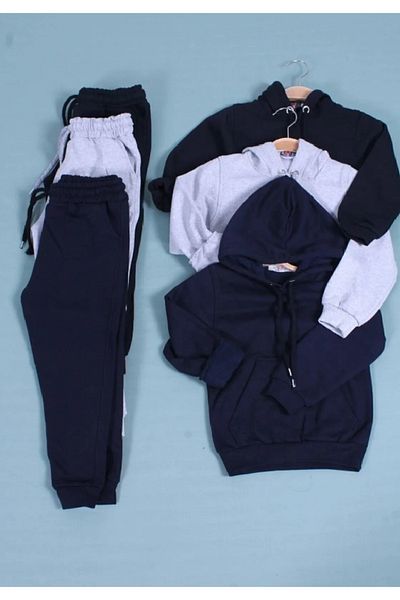 liontim 3-Piece Flat Kangaroo Pocket Boys' Top-Under Tracksuit Set