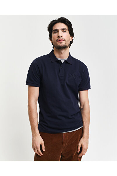 Gant Erkek Lacivert Regular Fit Logolu Polo