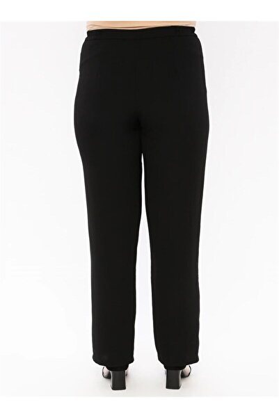 Ladies First Plus Size 3390 Black Crepe Trousers - Wide Leg