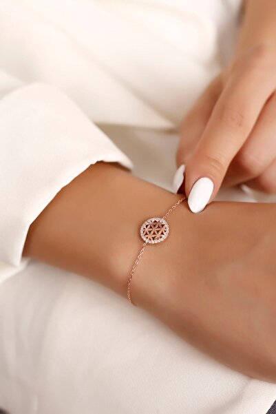 SARIASLAN Kadın Yaşam Çiçeği Bileklik 925 Ayar Gümüş