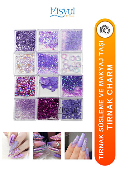 Misyul Tırnak Charm Tırnak Süsleme Ve Makyaj Taşı, Nail Art Nail Charm Seti 1...