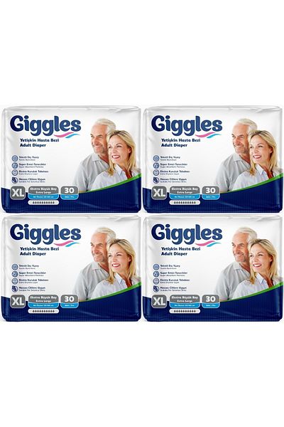 giggles Adult Waistband Diapers - Extra Large (XL) 120 Pieces (4Pk*30)