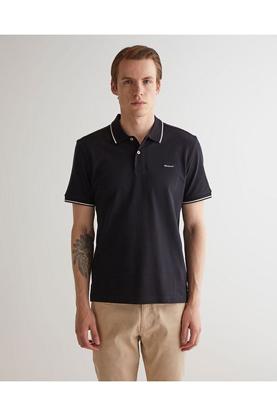 Gant Ανδρικό μαύρο Polo Regular Fit