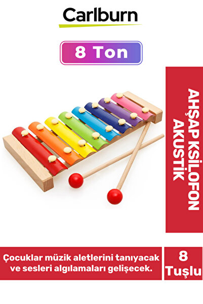 Carlburn Eğitici Tın Ayarlı 8 Nota 8 Ton 25 Cm 8 Tuşlu Sesli Selefon Ahşap Ks...