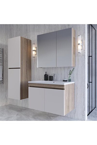TETA HOME Tokyo 65 Cm Mdf Banyo Dolabı Seti + Boy Dolabı