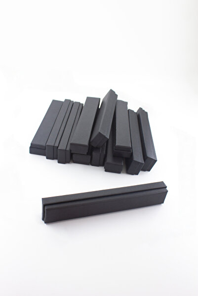 carton box Karton Kutu Simli Siyah 12 'li Süngerli Bileklik Kutu  3,3 Cm X  22 Cm X 2 Cm