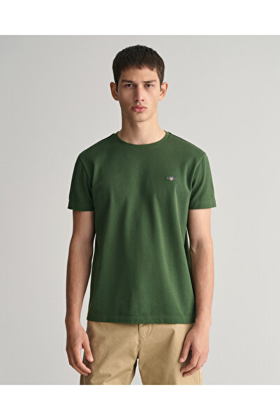 Gant Erkek Yeşil Slim Fit Bisiklet Yaka T-Shirt