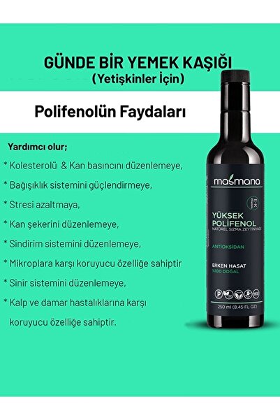 MASMANA Yüksek Polifenollü Zeytinyağı 1x 250 ml (2024 SEZONU)