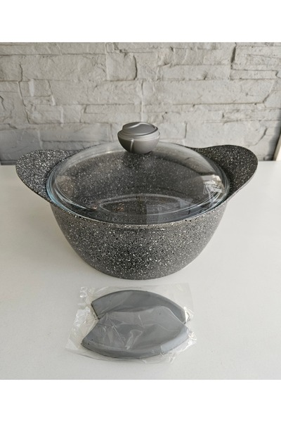 ALANYA HOME DECOR وعاء جرانيت بسعة 5.6 لتر - وعاء فرن عميق، مدخل فرن 26 × 13 سم