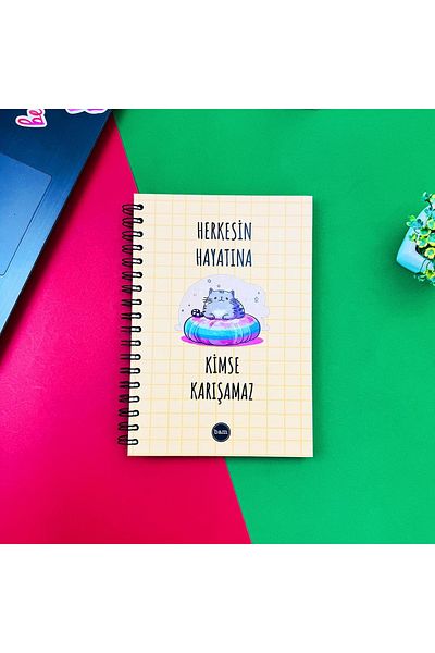 hediyeofisi دفتر ملاحظات حلزوني بتصميم لا أحد يتشابك مع حياة الجميع